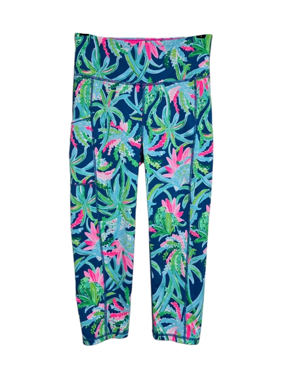 Lilly Pulitzer Weekender High Rise Crop in Macaw Blue Sweet Escape Size Medium